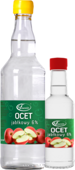 Finesia Ocet Jabłkowy 6% 500ml oraz 200ml szklana butelka