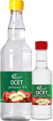 Finesia Ocet Jabłkowy 6% 500ml oraz 200ml szklana butelka